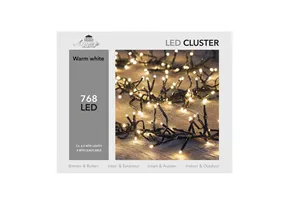 LED Lichterkette - Cluster Lights 768 L / 4,5M warmweiß für innen & außen LED Lichterkette - Cluster Lights 768 L / 4,5M warmweiß für innen & außen